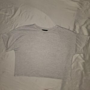 Banana-republic Women's Grey and White T-shirt